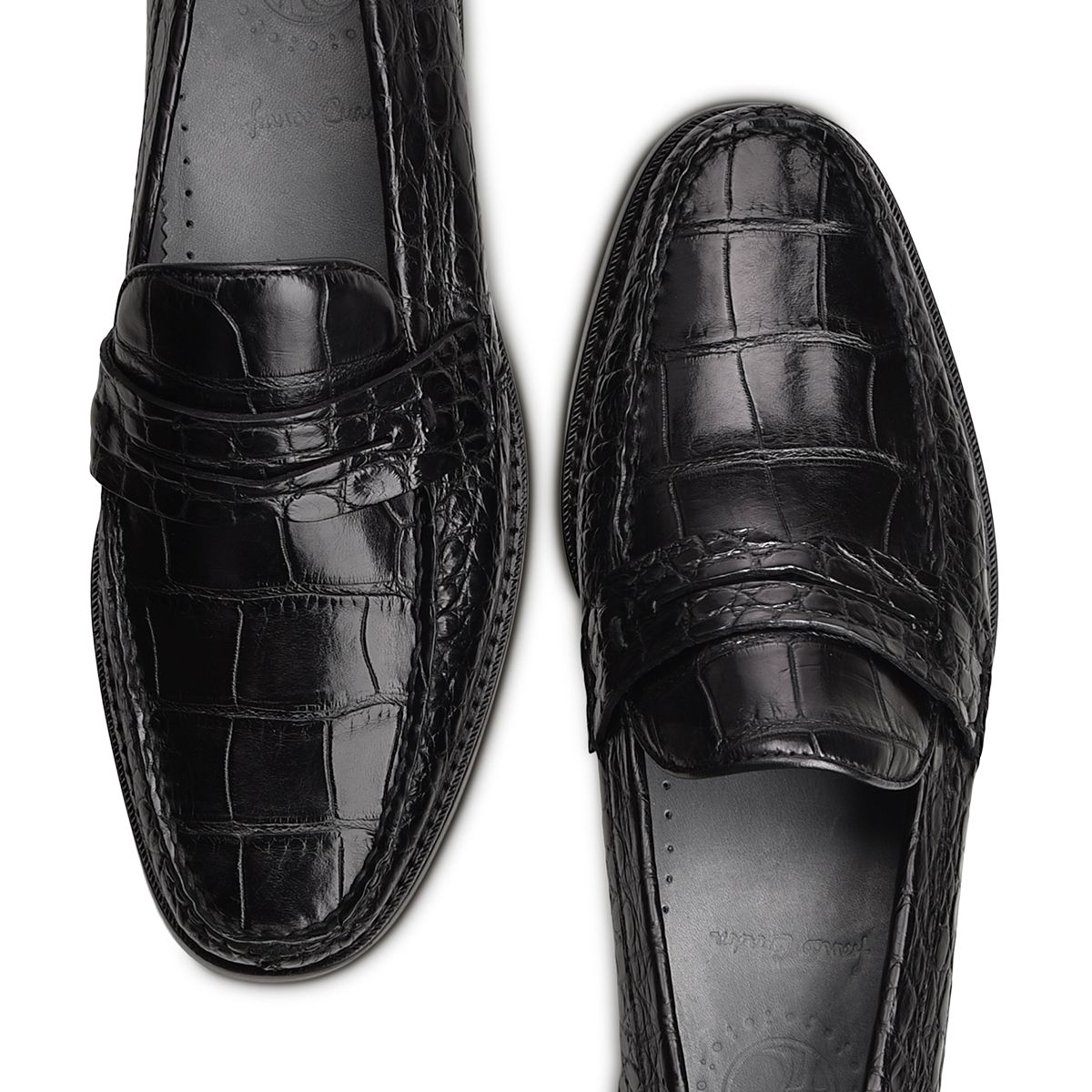 R46LPLP - Cuadra black casual dress alligator loafer moccasin for men-Kuet.us