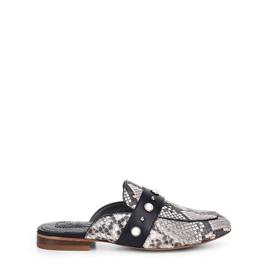 S35PBPB - Cuadra natural casual fashion python mule loafer for women-Kuet.us