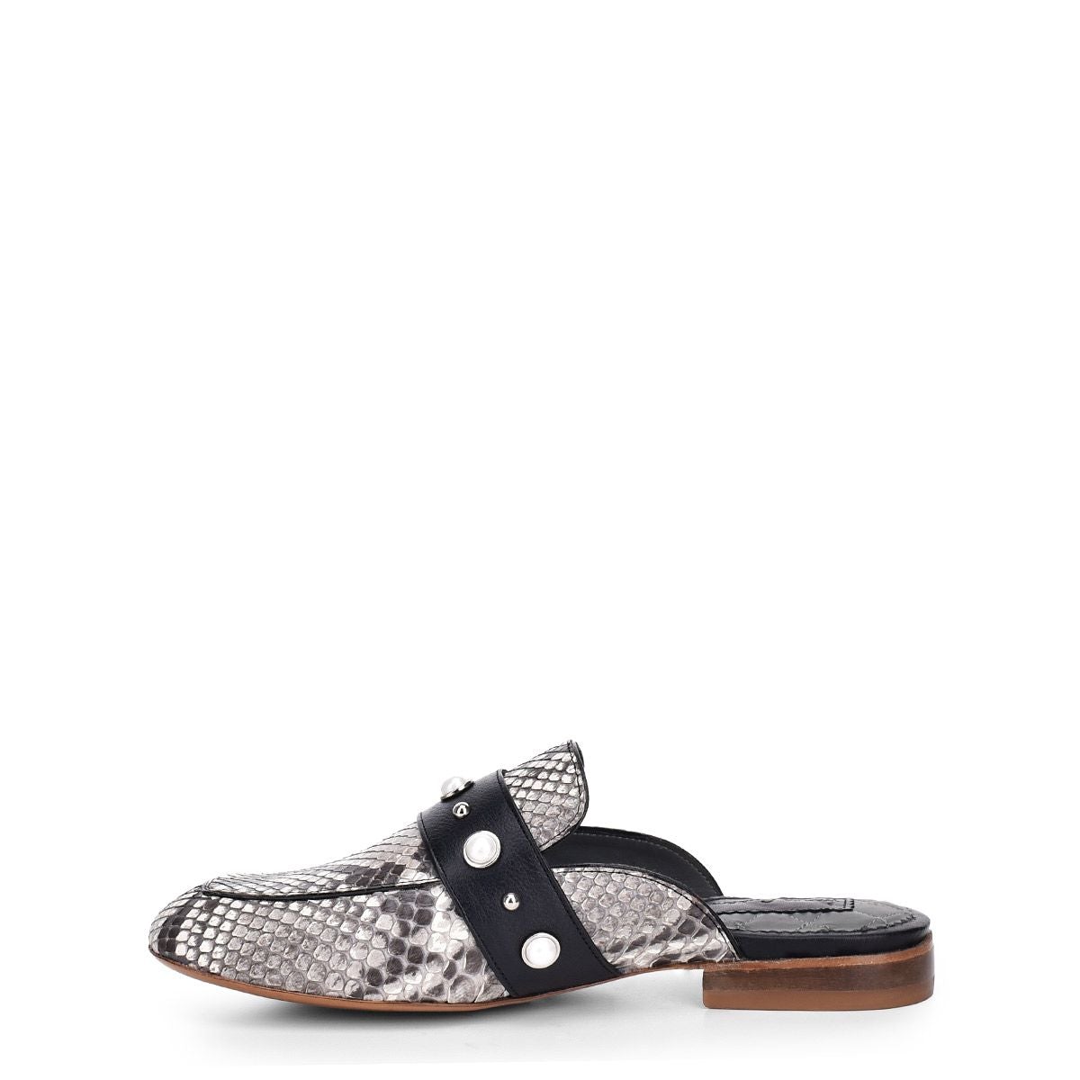 S35PBPB - Cuadra natural casual fashion python mule loafer for women-Kuet.us