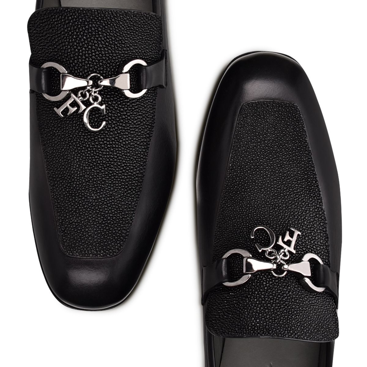 S46MTTS - Cuadra black dress casual stingray bit loafer for women-Kuet.us