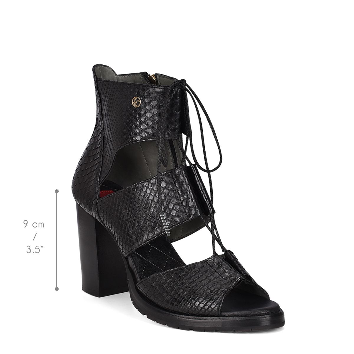 3A3PMPM - Cuadra Black Casual Fashion Phyton Bondage Boots for Women