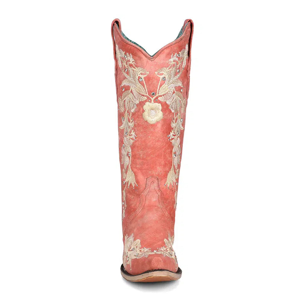 A4238 - Corral coral western cowgirl leather boots for women-Kuet.us