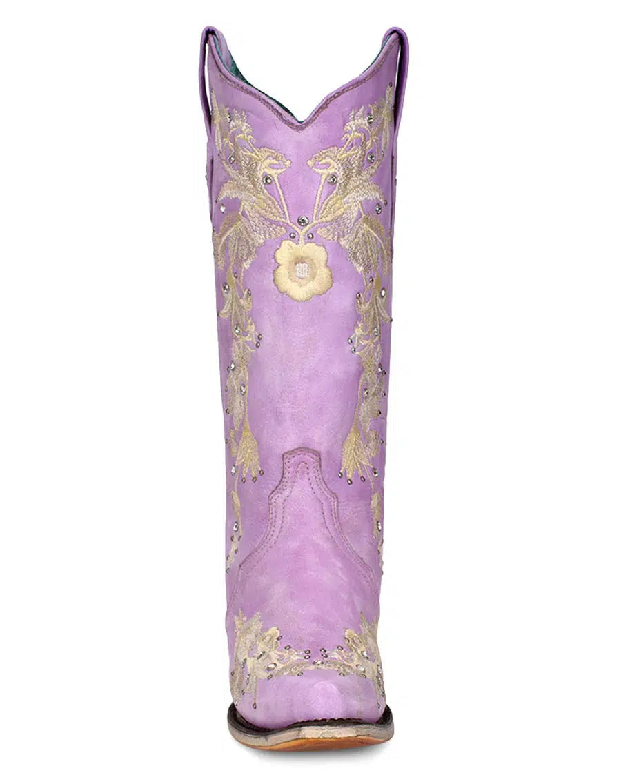 A4241 - Corral pink western cowgirl leather boots for women-Kuet.us