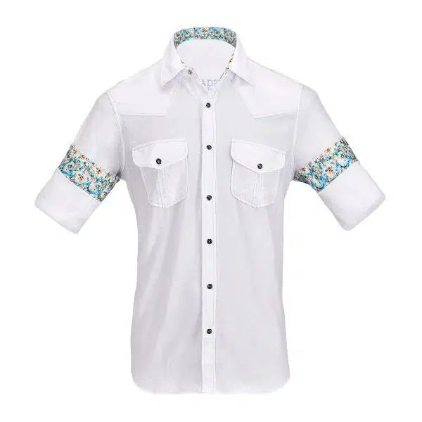 CMRJ467 - White With Sky Stitch Shirt-Kuet.us
