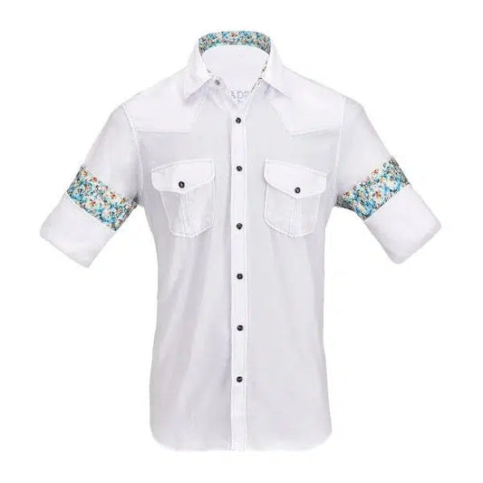 CMRJ467 - White With Sky Stitch Shirt-Kuet.us