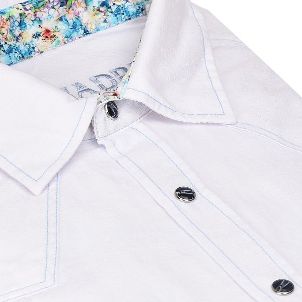CMRJ467 - White With Sky Stitch Shirt-Kuet.us