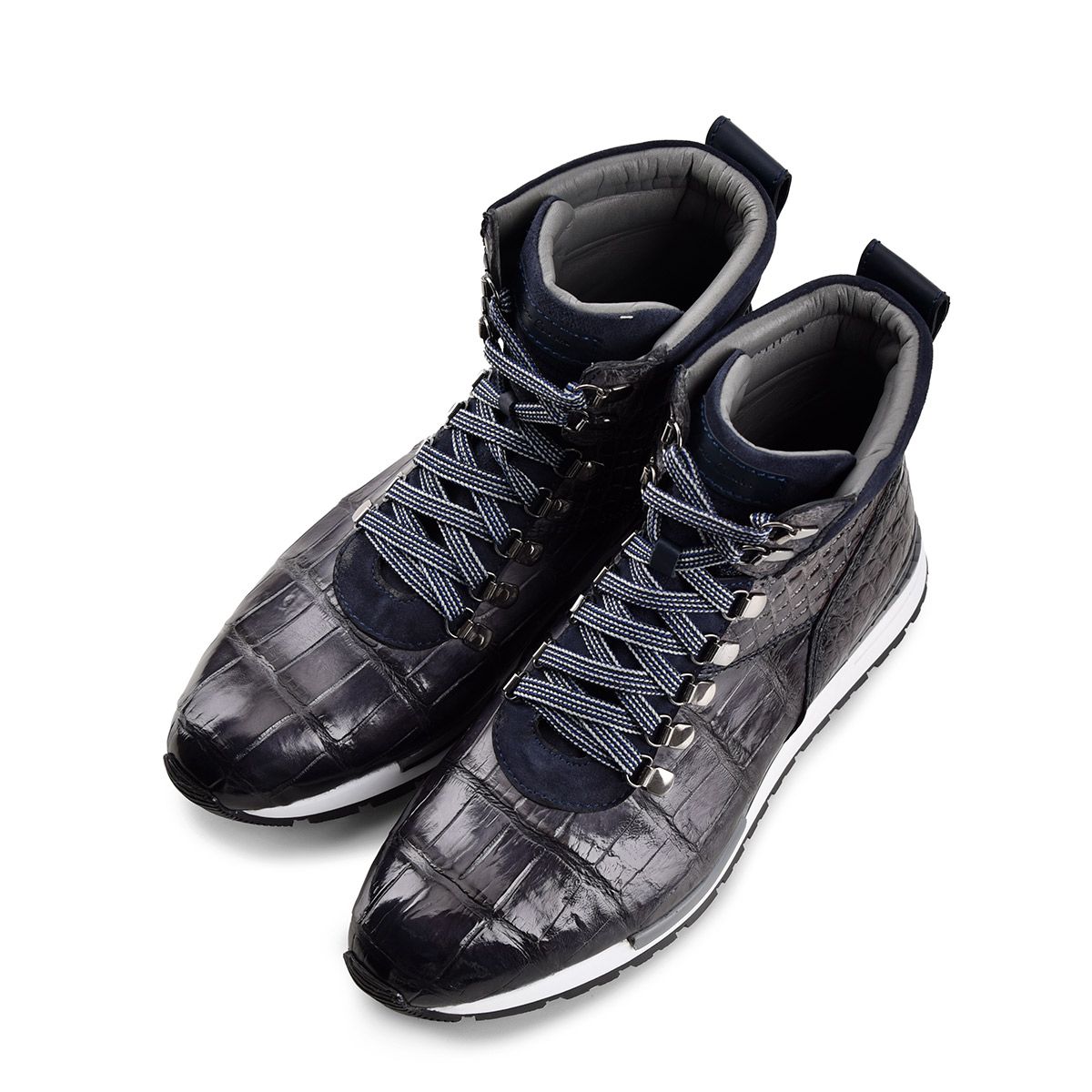 CAFE - Cuadra casuales fashion sneakers de piel de venado marrón para hombre