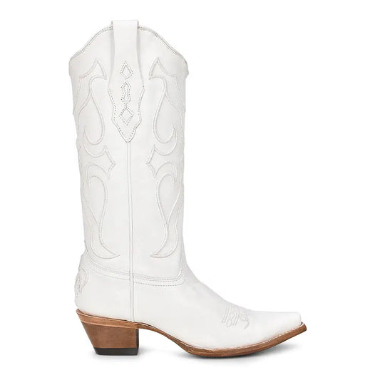 Z5046 - Corral white western cowgirl leather wedding boots for women-Kuet.us