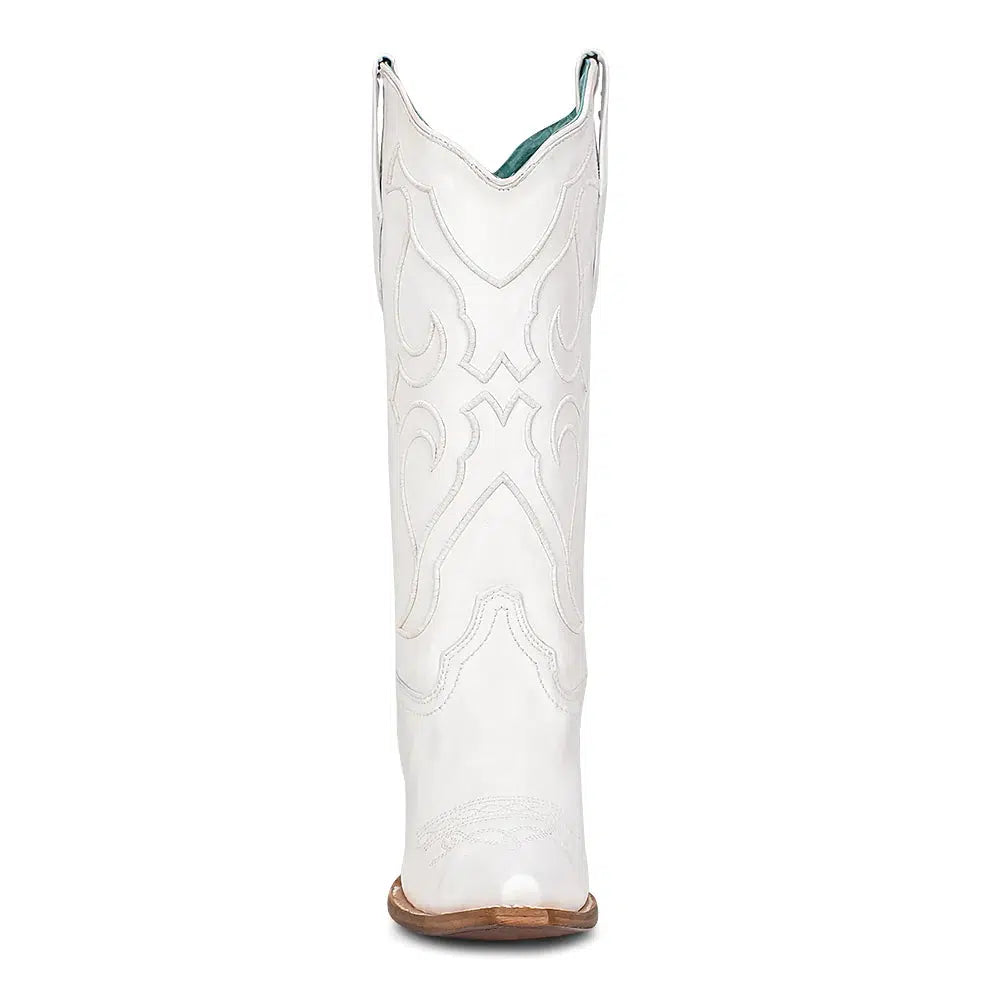 Z5046 - Corral white western cowgirl leather wedding boots for women-Kuet.us