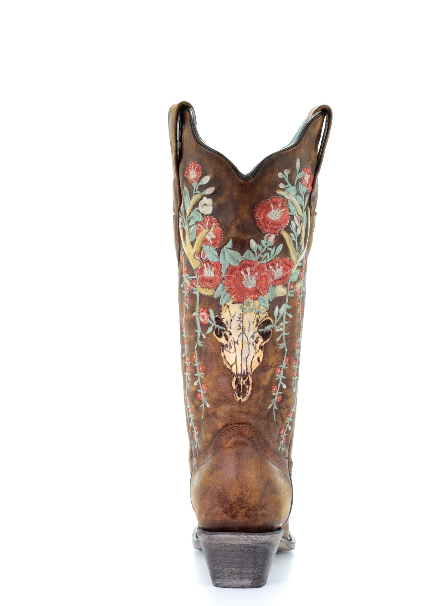 A3652 - Corral tan western cowgirl leather boots for women-Kuet.us