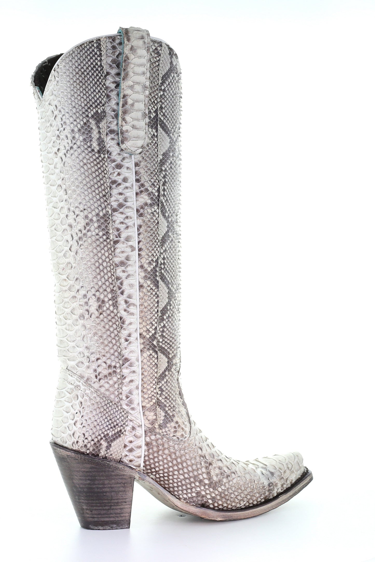 A3789 - Corral white western cowgirl python knee high boots for women-Kuet.us