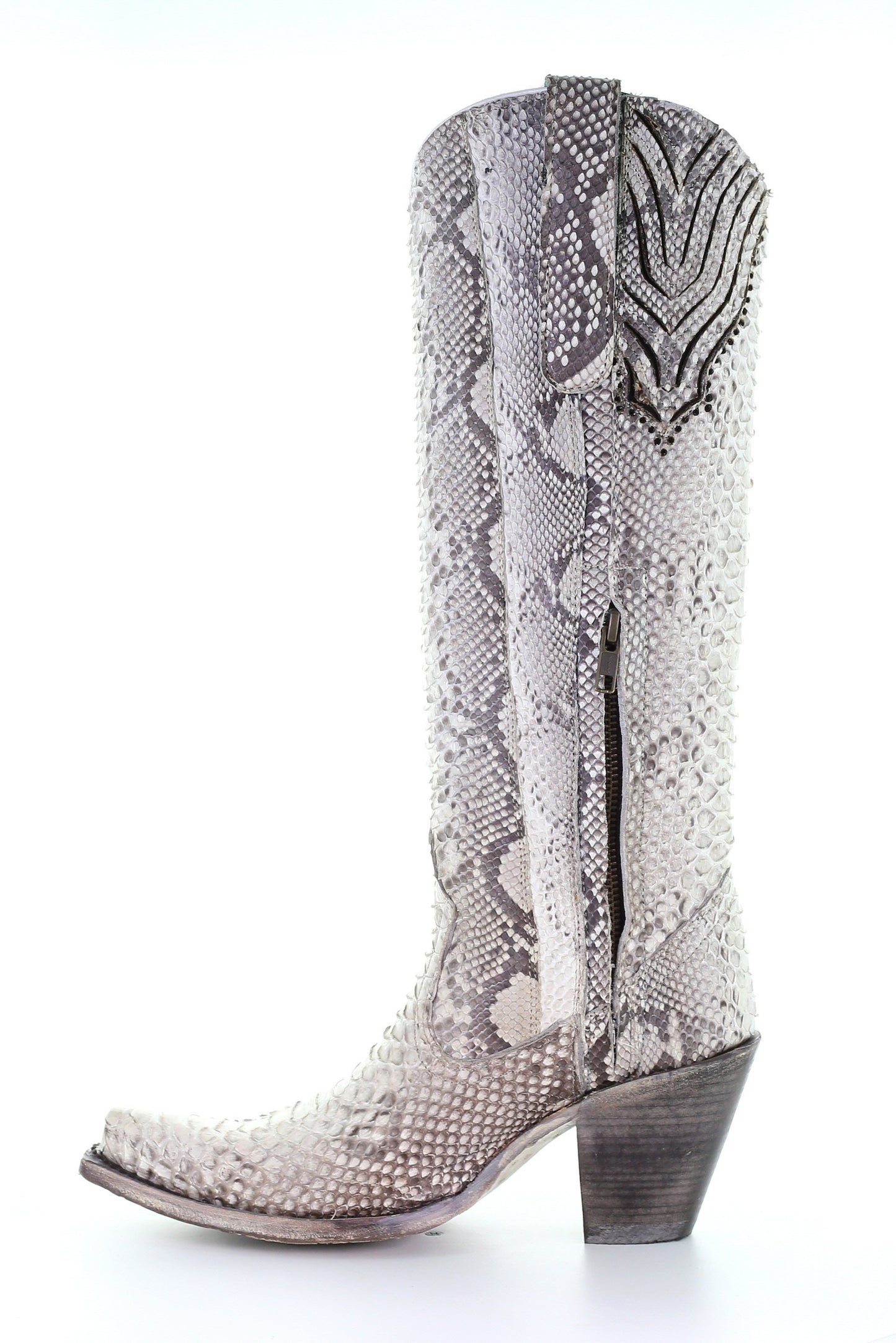 A3789 - Corral white western cowgirl python knee high boots for women-Kuet.us