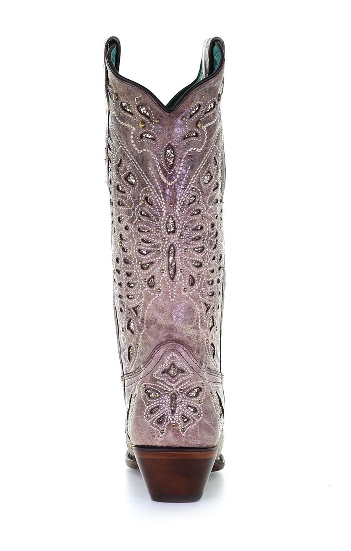 A4088 - Corral brown western cowgirl leather boots for women-Kuet.us