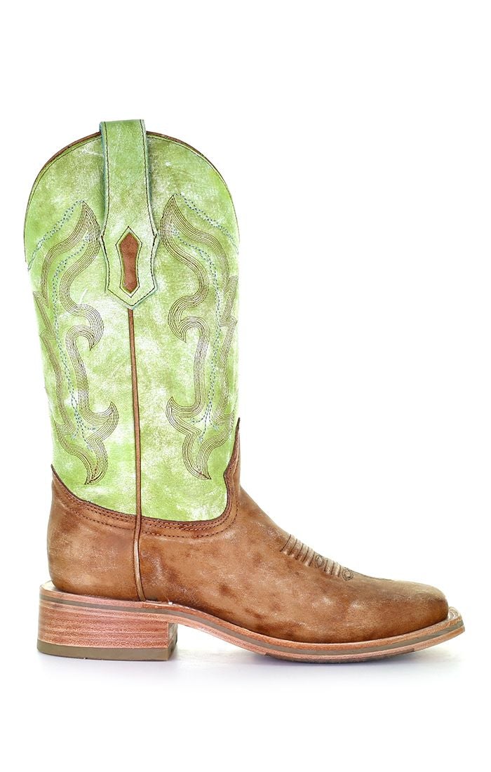 A4102- Corral sand western cowboy leather boots for women-Kuet.us