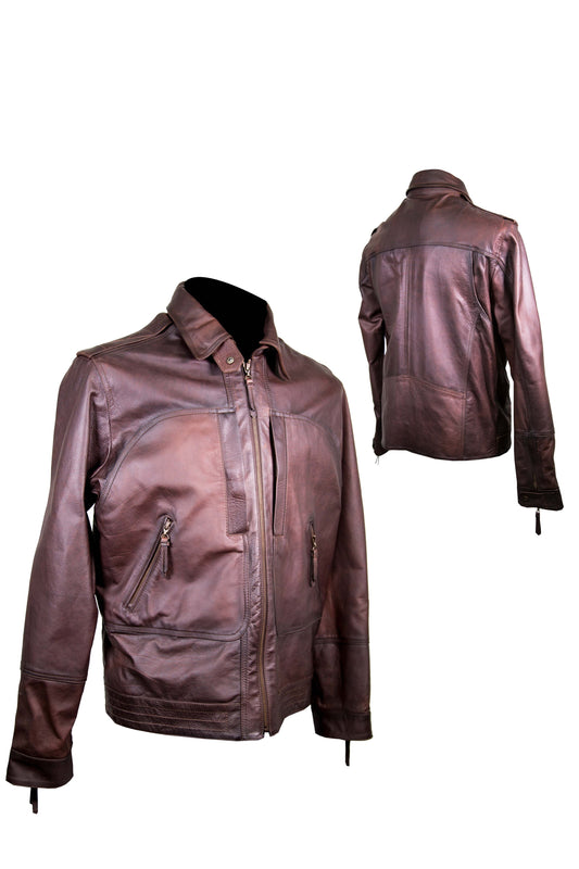 J3082 MN BROWN CALFSKIN JACKET-Kuet.us