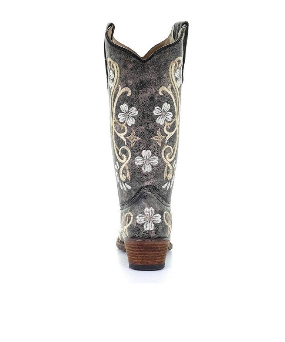 L5175 LD BLACK - MULTI COLOR FLORAL EMBROIDERY-Kuet.us