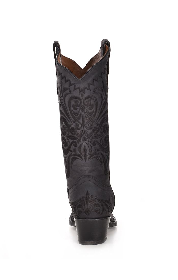 L5433 - Circle G black western cowgirl leather boots for women-Kuet.us