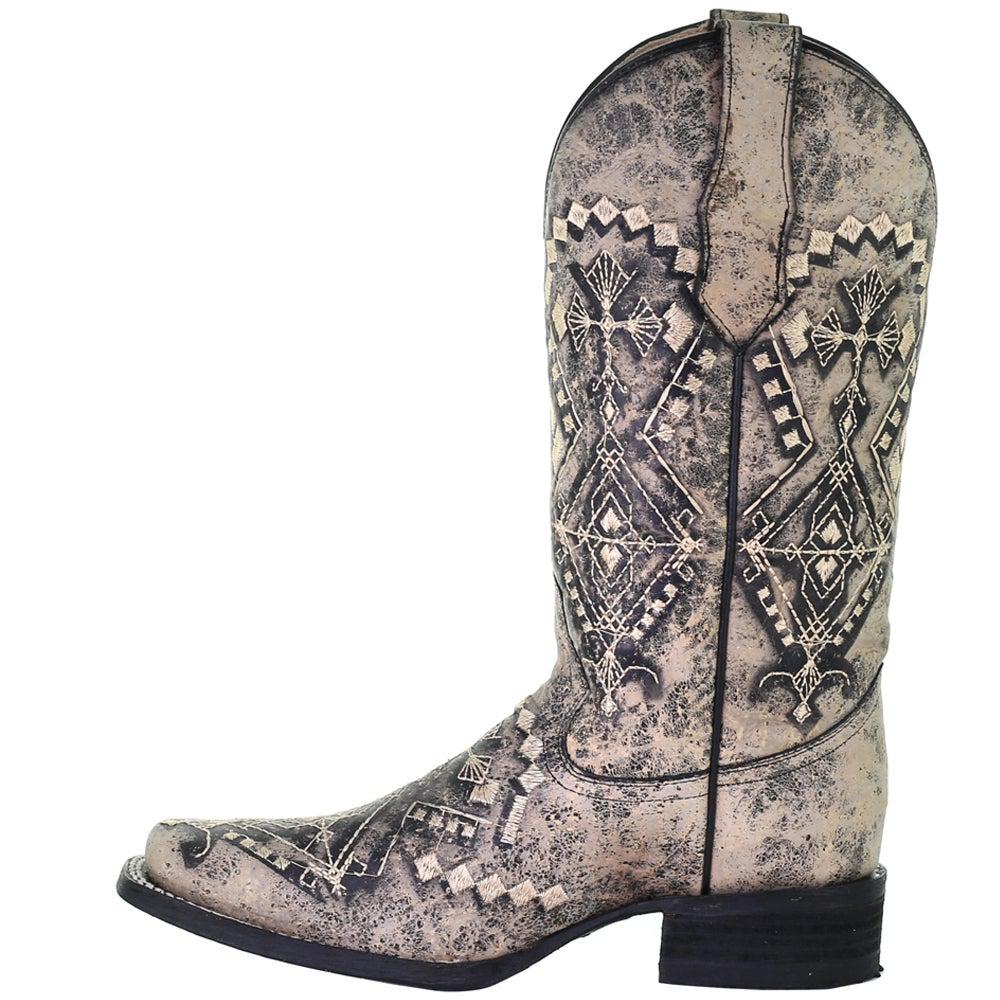 L5525 - Circle G sand western cowgirl leather boots for women-Kuet.us