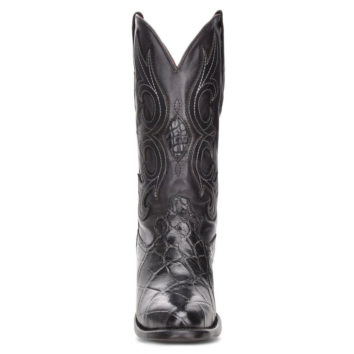 M2135 - Montana black dress cowboy alligator boots for men-Kuet.us