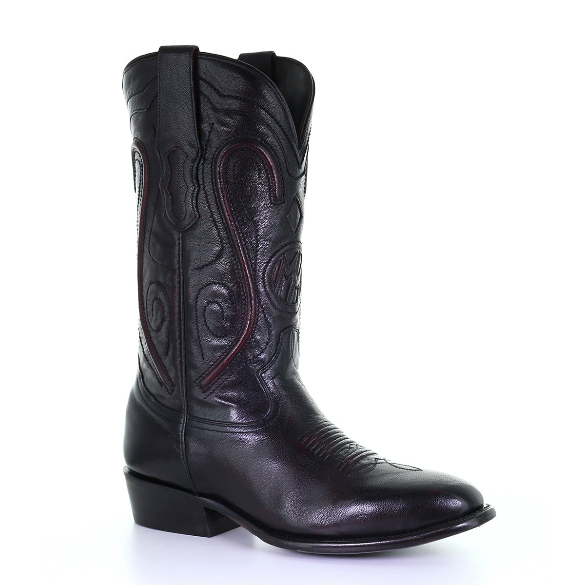 M2137 - Montana black cherry traditional cowboy cowhide leather boots for men-Kuet.us