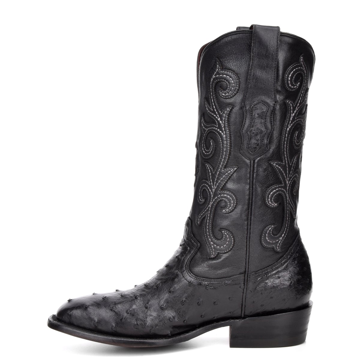 M2142 - Montana black dress cowboy ostrich boots for men-Kuet.us