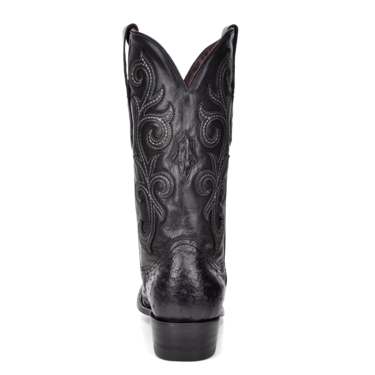 M2142 - Montana black dress cowboy ostrich boots for men-Kuet.us