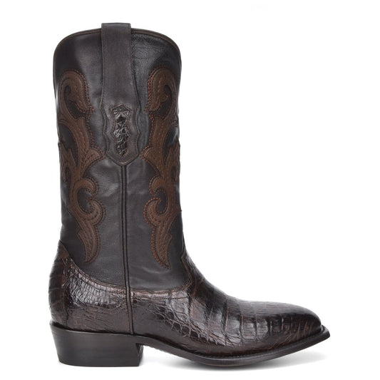 M2144 - Montana brown dress cowboy caiman boots for men-Kuet.us
