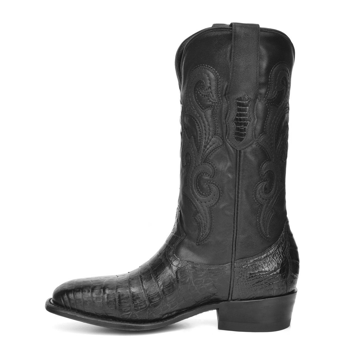M2145 - Montana black dress cowboy caiman boots for men-Kuet.us
