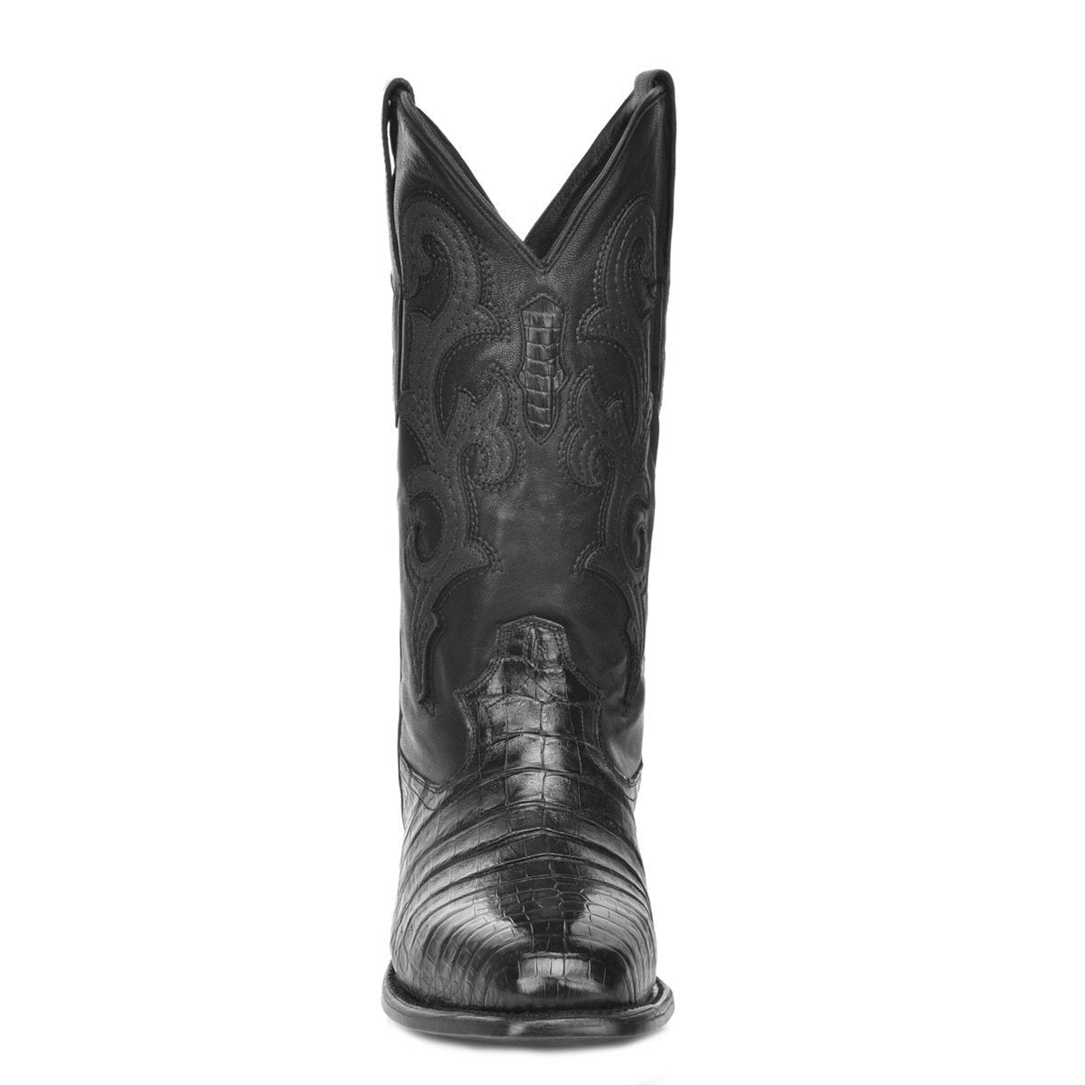 M2145 - Montana black dress cowboy caiman boots for men-Kuet.us
