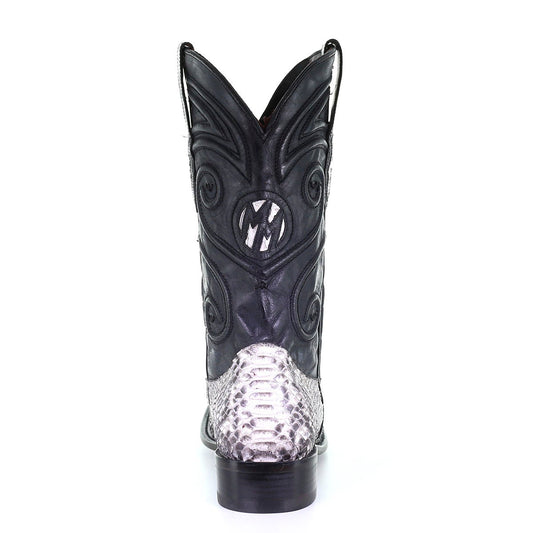 M2163 - Montana white western cowboy python skin boots for men-Kuet.us