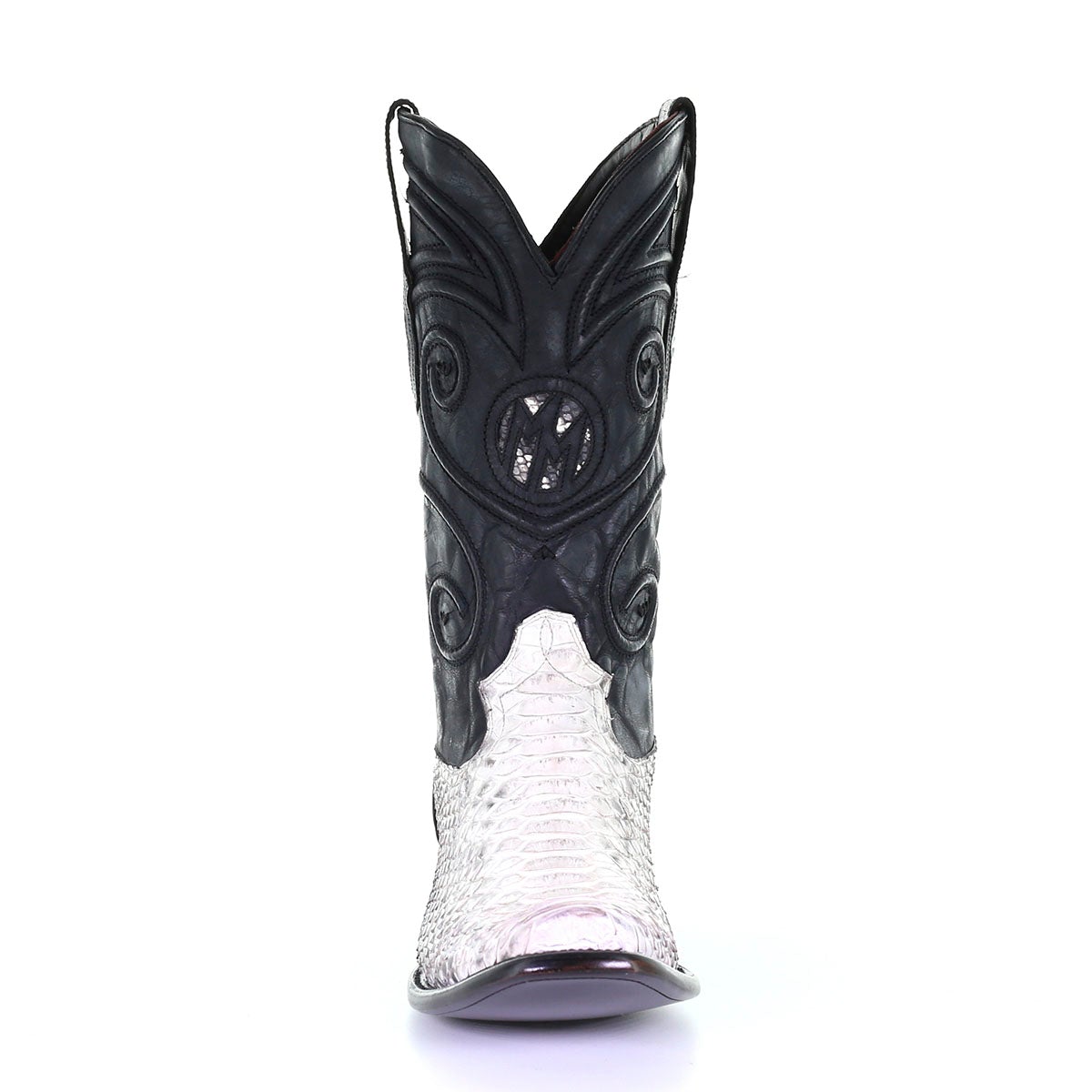 M2163 - Montana white western cowboy python skin boots for men-Kuet.us