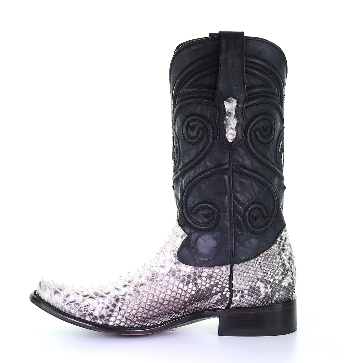 M2163 - Montana white western cowboy python skin boots for men-Kuet.us