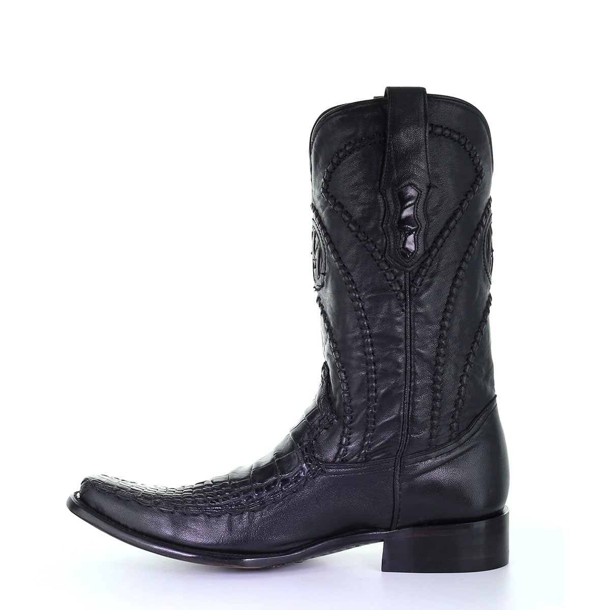 M2169 - Montana black casual cowboy alligator boots for men-Kuet.us