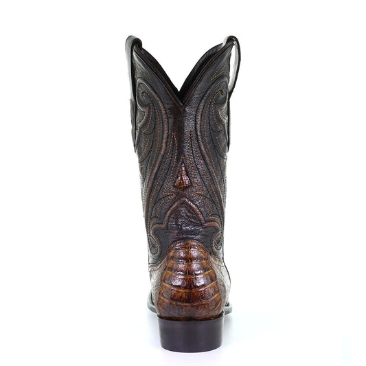 M2182 - Montana brown dress cowboy caiman boots for men-Kuet.us