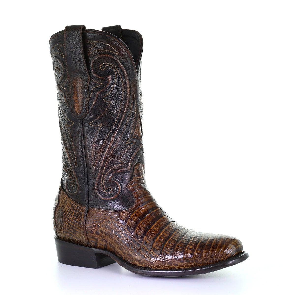 M2182 Montana bota cowboy caimán CAFE de de vestir para hombre