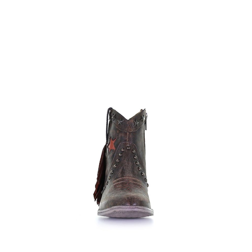Q0181 - Circle G brown fashion western leather ankle boots for women-Kuet.us