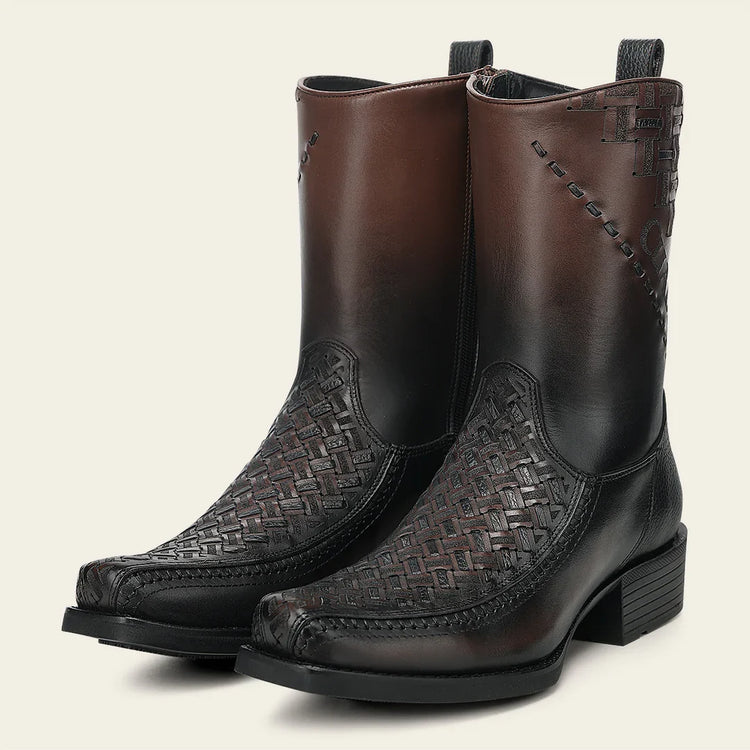 1J3WRS - Cuadra Chocolate Dress Cowboy Cowhide Leather Boots for Men