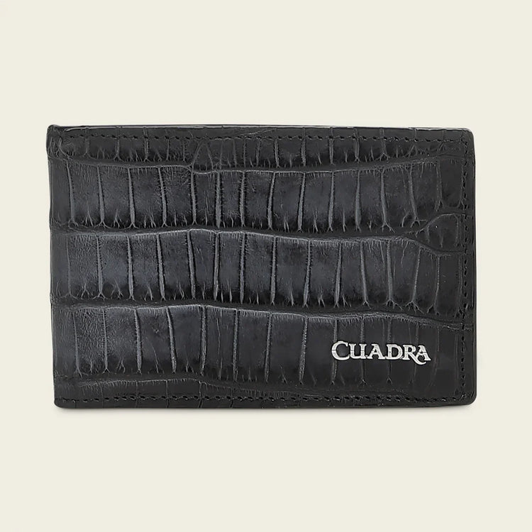 BC052AL - Cuadra Blue Alligator Leather Bi Fold Wallet for Men