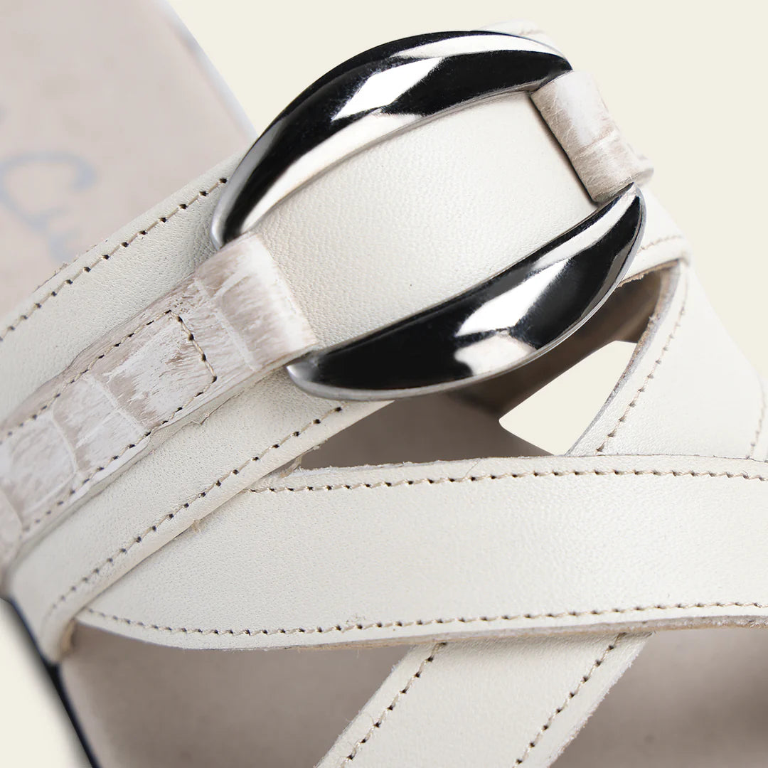 02HNCRR - Cuadra Beige Python Sandals for Women