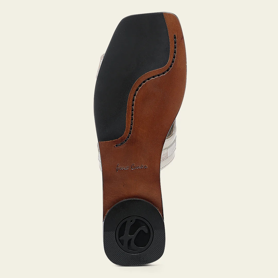02HNCRR - Cuadra Beige Python Sandals for Women