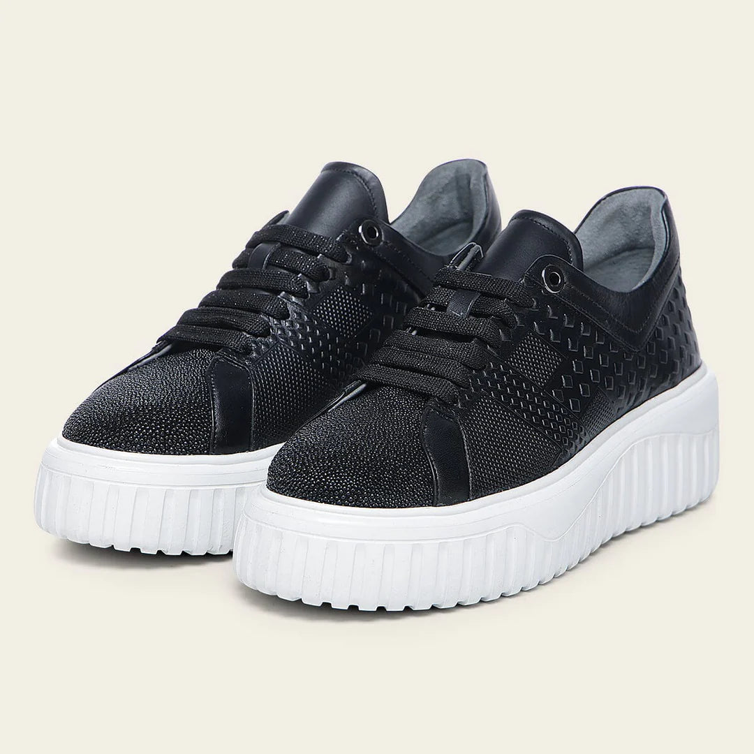 02LMTTS - Cuadra Black Stingray Sneakers for Women
