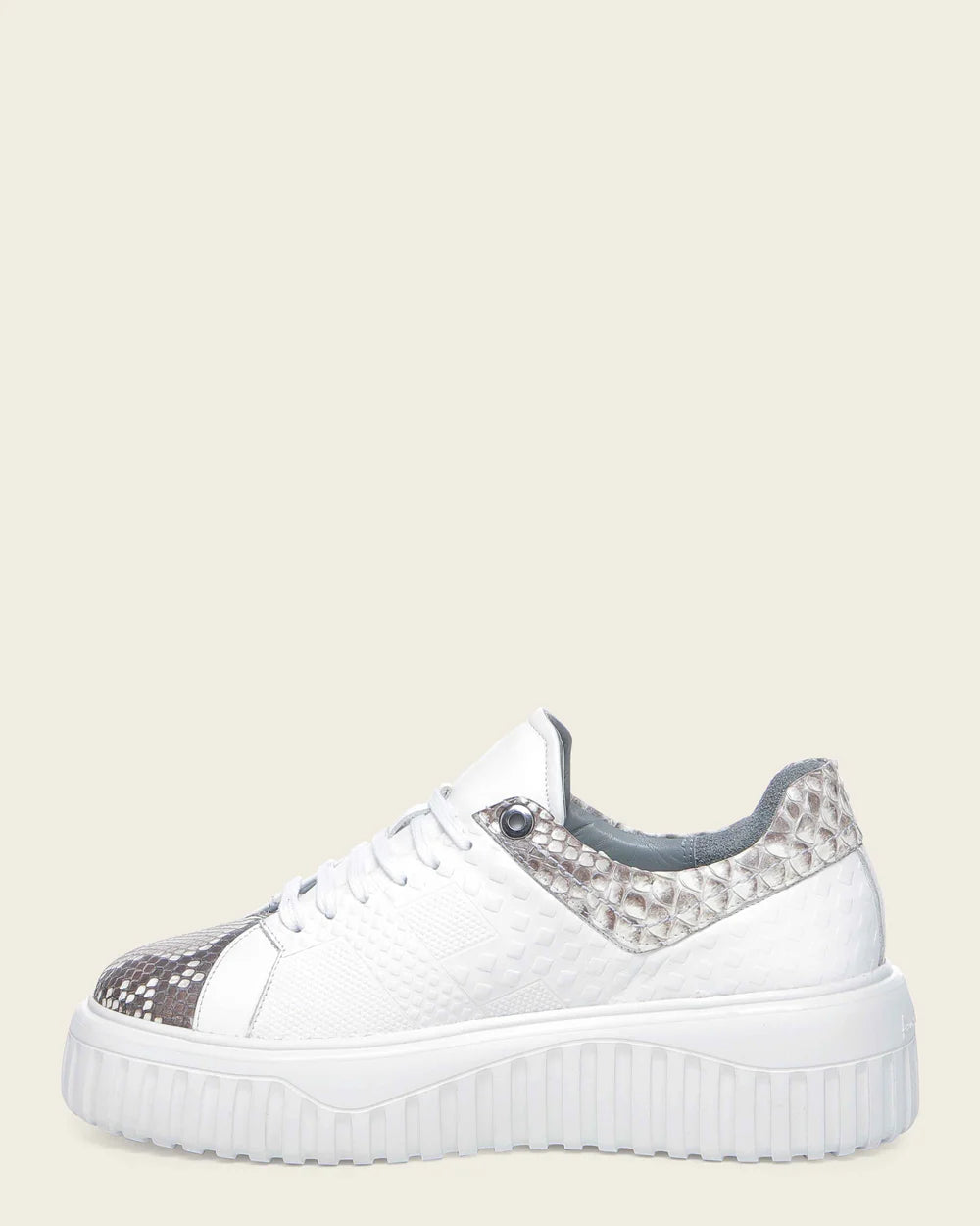 02LPBPN - Cuadra White Python Sneakers for Women
