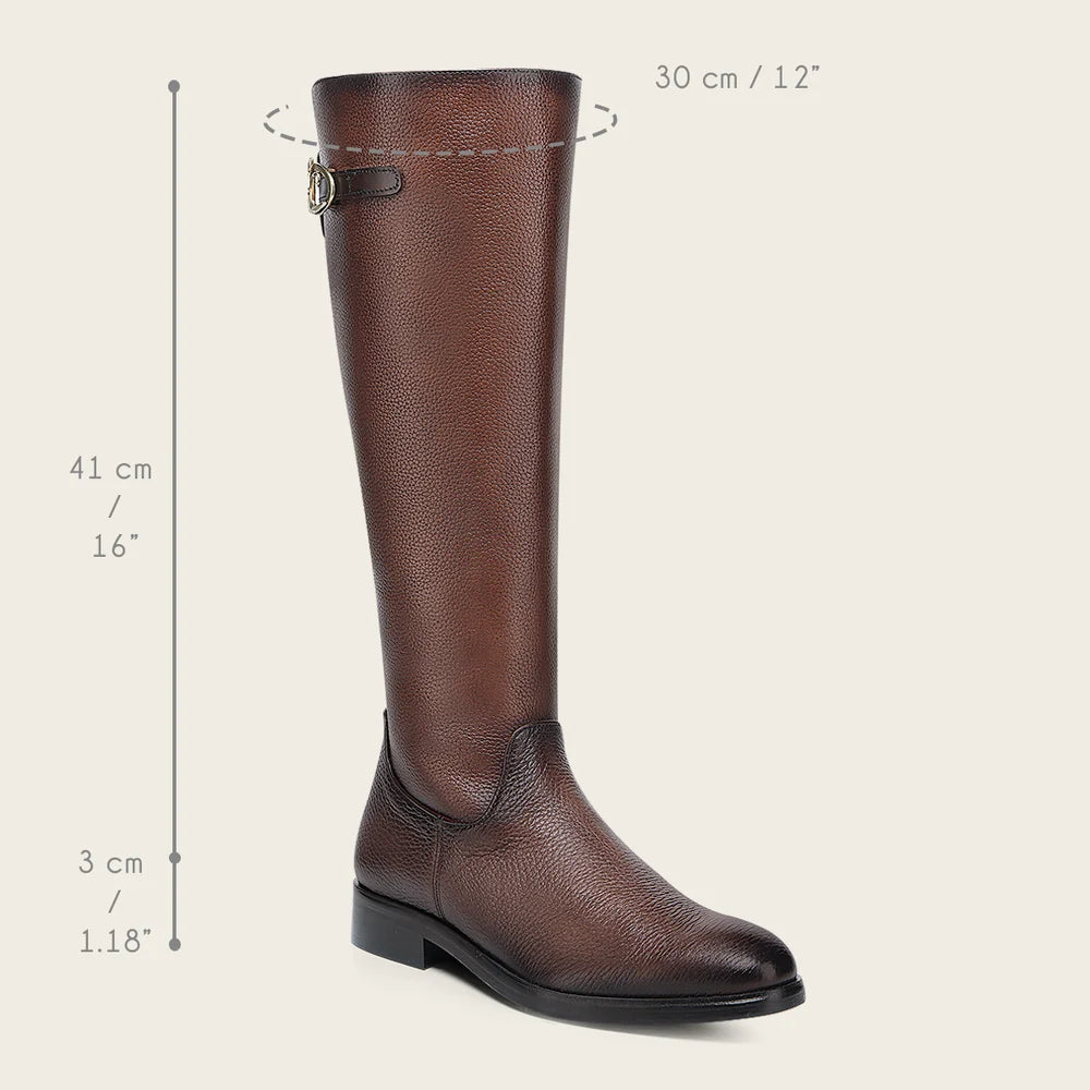 08TVNTO - Cuadra Honey Casual Riding Deer Leather Knee-High Boots for Women