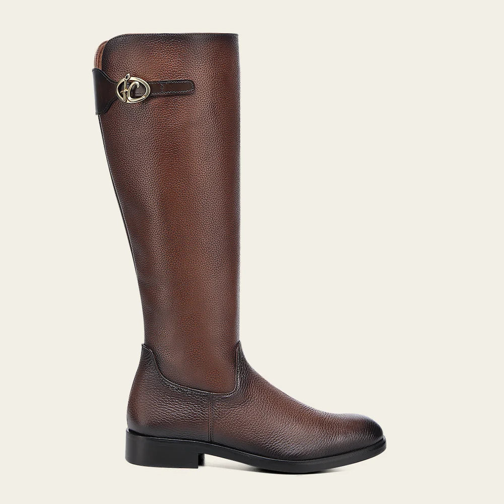 08TVNTO - Cuadra Honey Casual Riding Deer Leather Knee-High Boots for Women