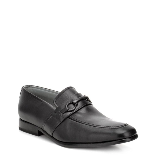 0X1RIRI - Cuadra black casual dress calfskin leather bit loafer shoes for men-Kuet.us