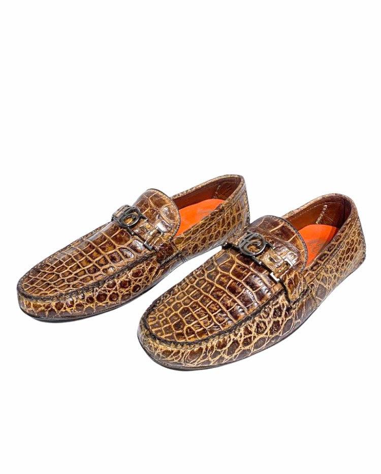 11VLPLP - Cuadra earth casual fashion alligator driving loafers for men-Kuet.us
