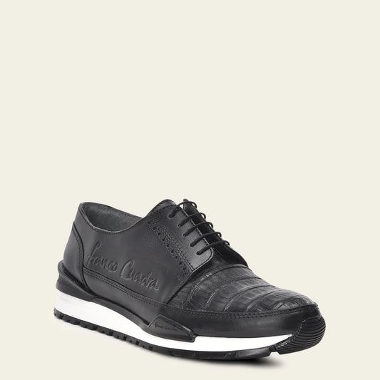 Cuadra chocolate casual fashion caiman leather derby sneakers for men