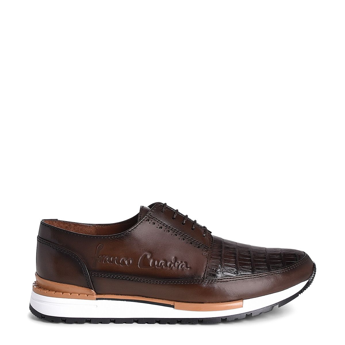 127CWTS - Cuadra chocolate casual fashion caiman derby sneakers for men-Kuet.us