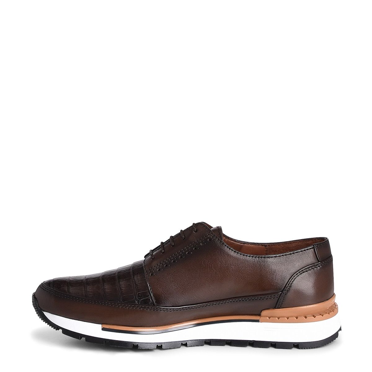 127CWTS - Cuadra chocolate casual fashion caiman derby sneakers for men-Kuet.us
