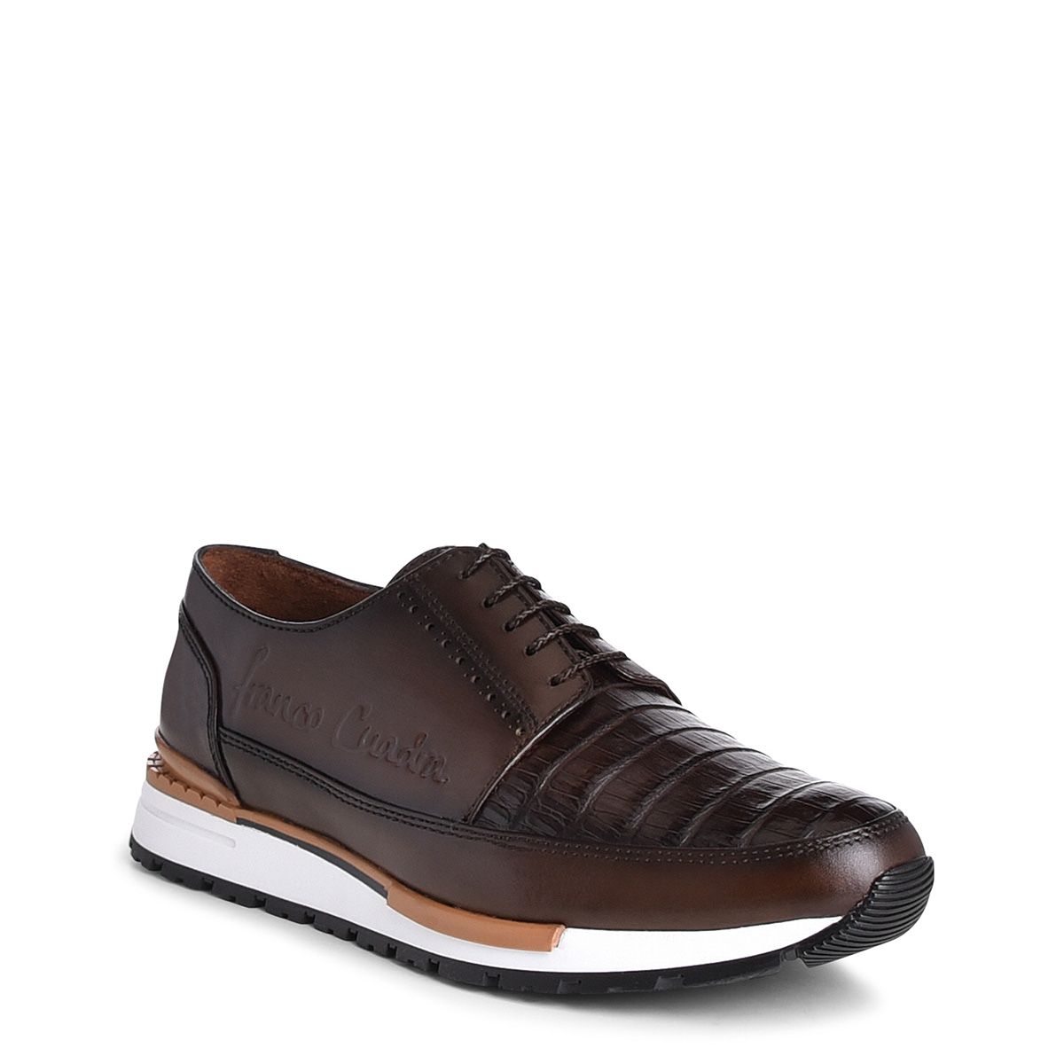 127CWTS - Cuadra chocolate casual fashion caiman derby sneakers for men-Kuet.us